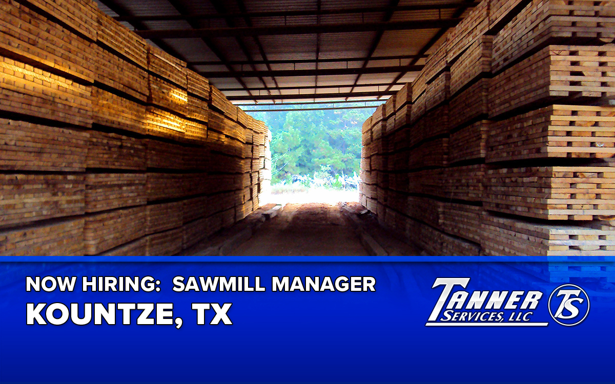 Now Hiring: Hardwood Sawmill Manager  in Kountze, Texas